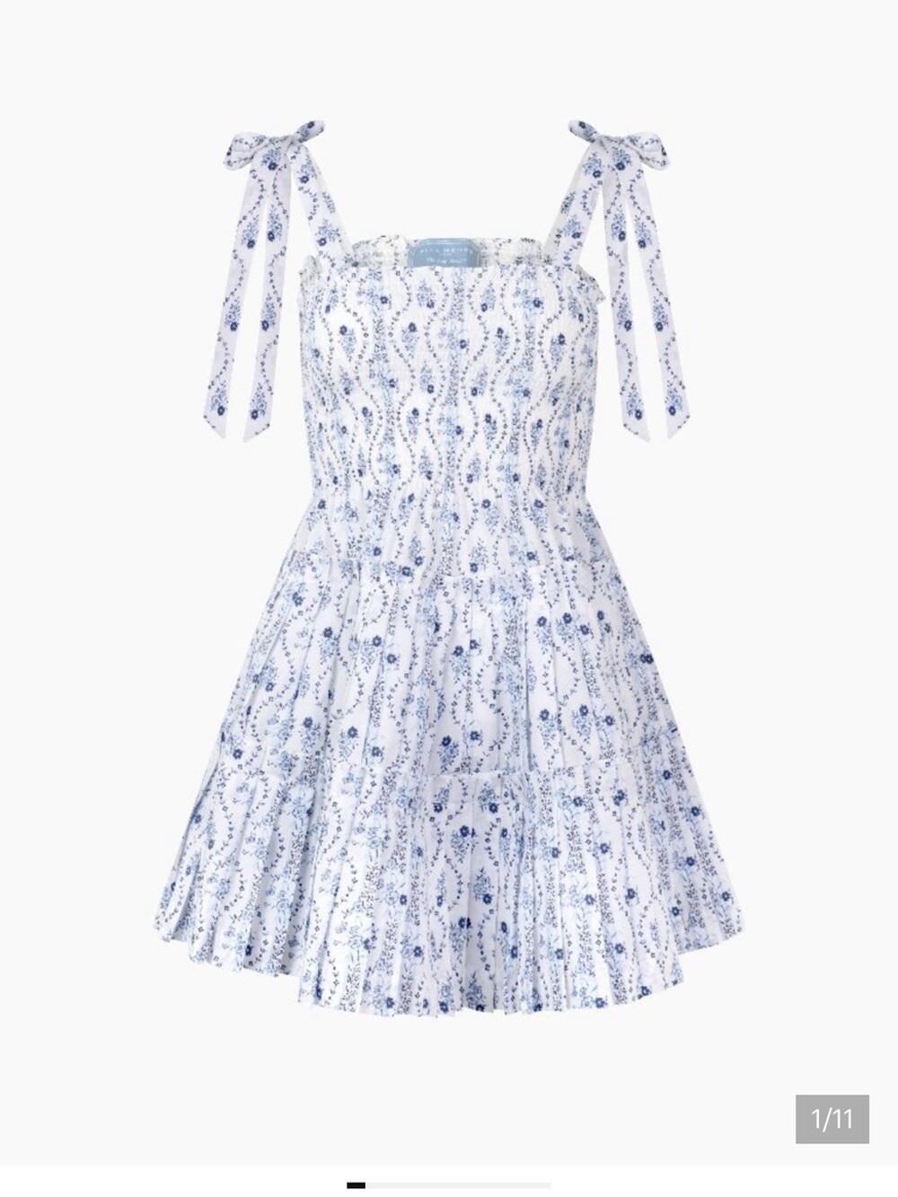 Hill House Home Charlotte Ribbon Nap Dress Blue Vine Stripe
